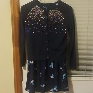 Lands End Twirl Dress and Sophie Cardigan